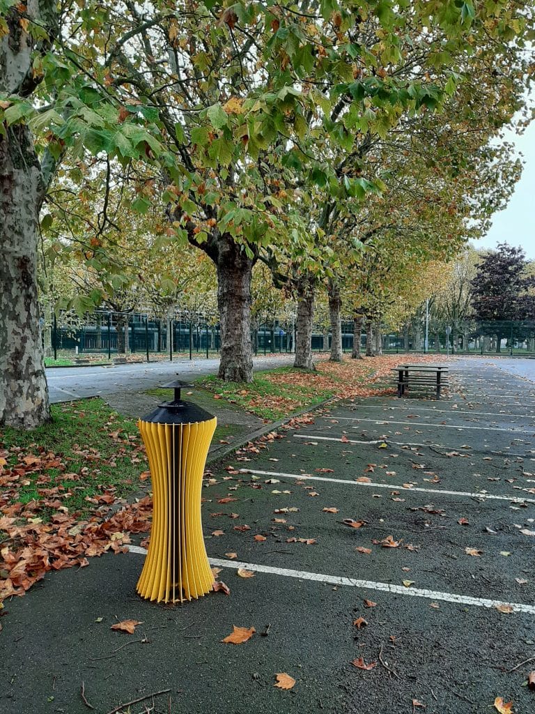Cy-Clopeur-jaune-exterieur Cendrier d'extérieur jaune