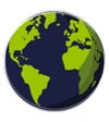 Pictogramme de la terre (verte et bleu)