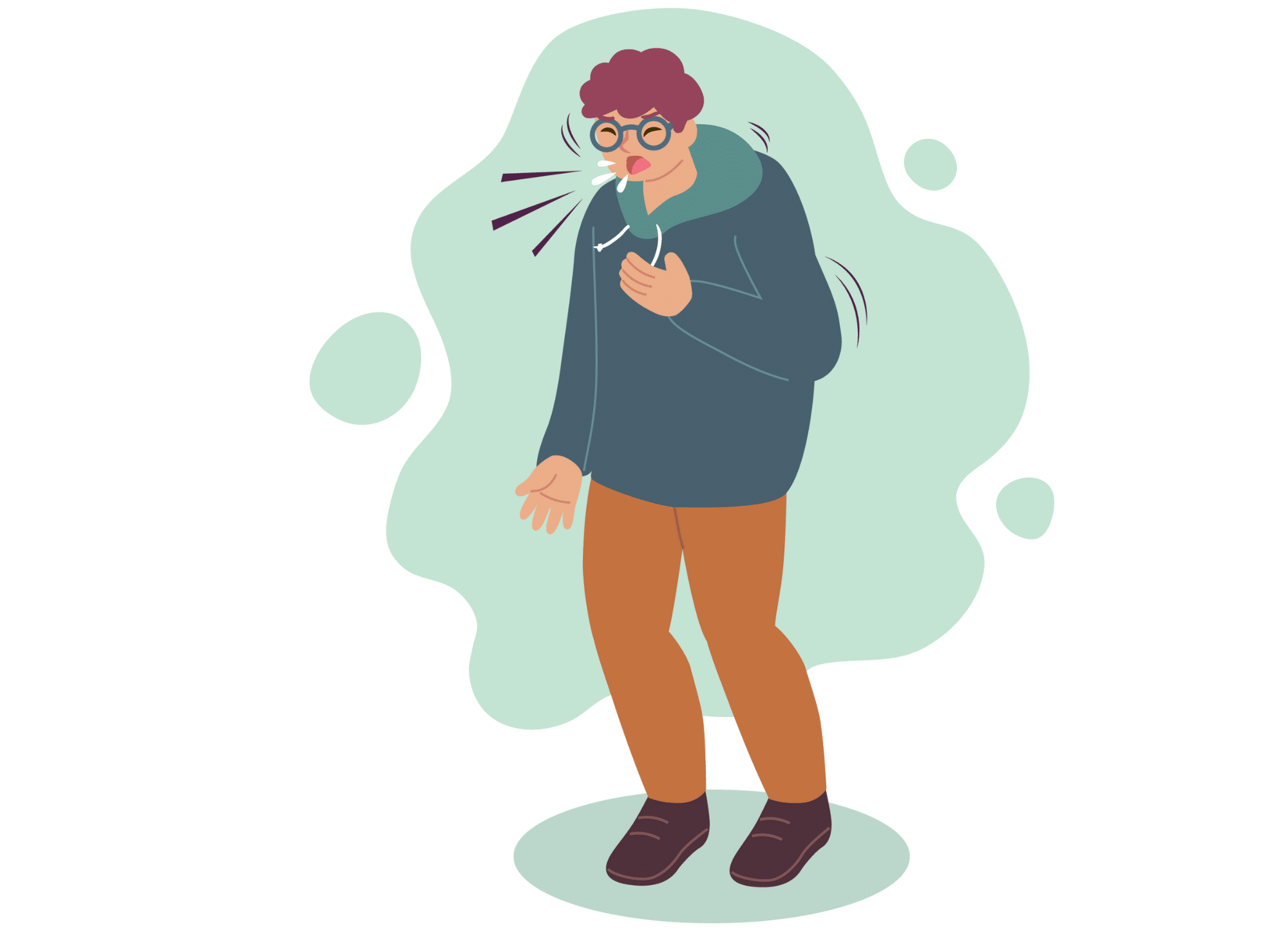 Pictogramme d'un homme qui tousse