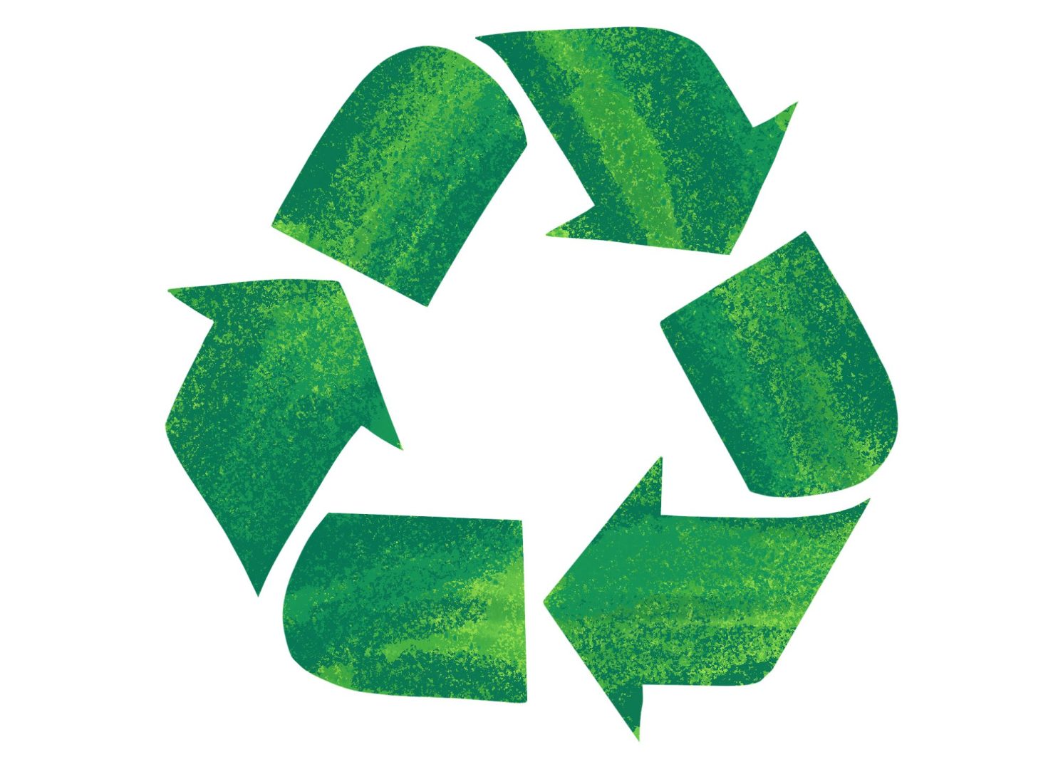 Logo recyclage vert - 3 flèches se rejoignent les unes aux autres