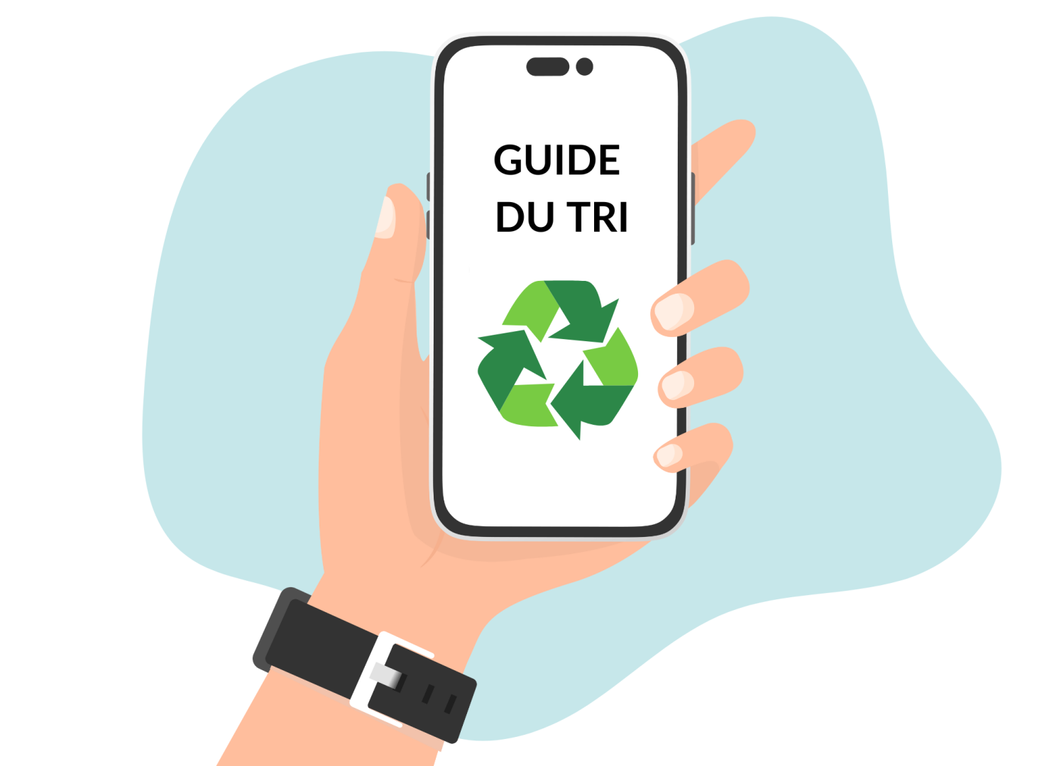 Pictogramme d'une main qui tient un téléphone