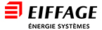 Logo Eiffage Energie écriture noir avec picto rouge en cube