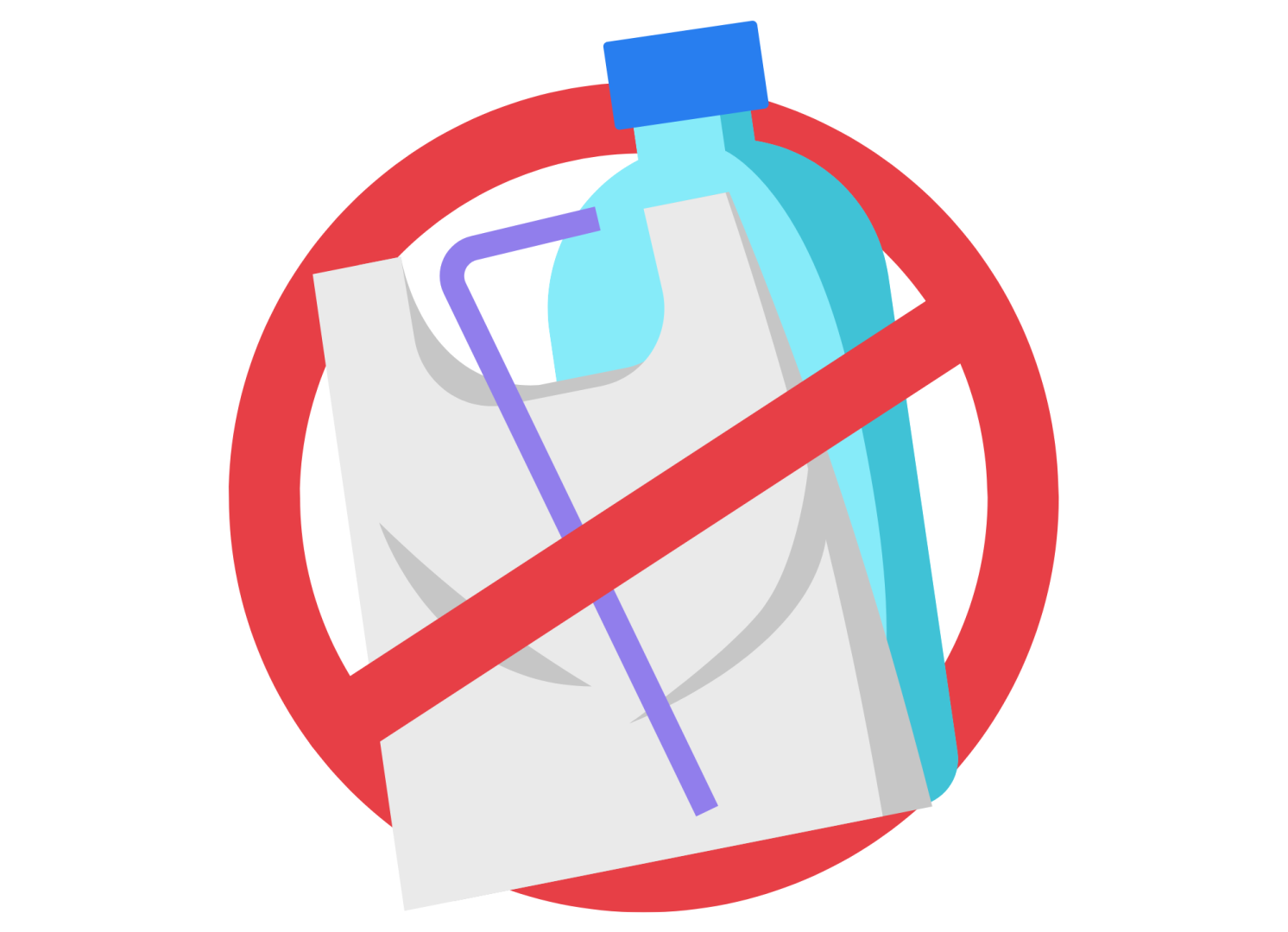 Pictogramme d'un panneau d'interdiction au plastique