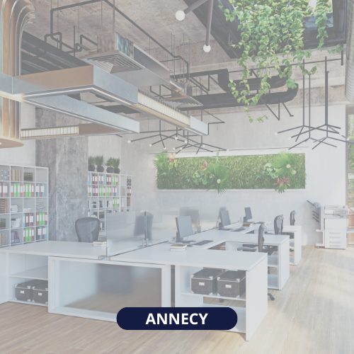 Image d'un open space avec de la décoration végétale