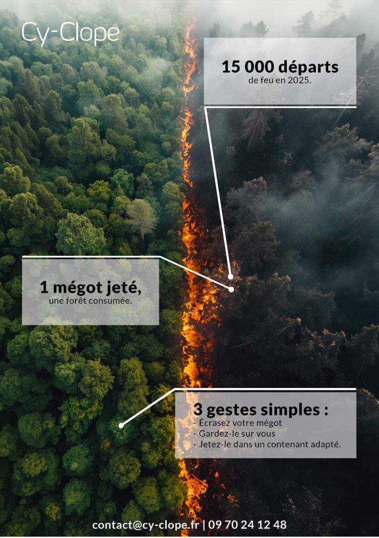 Affiche de sensibilisation sur les feux de forêt