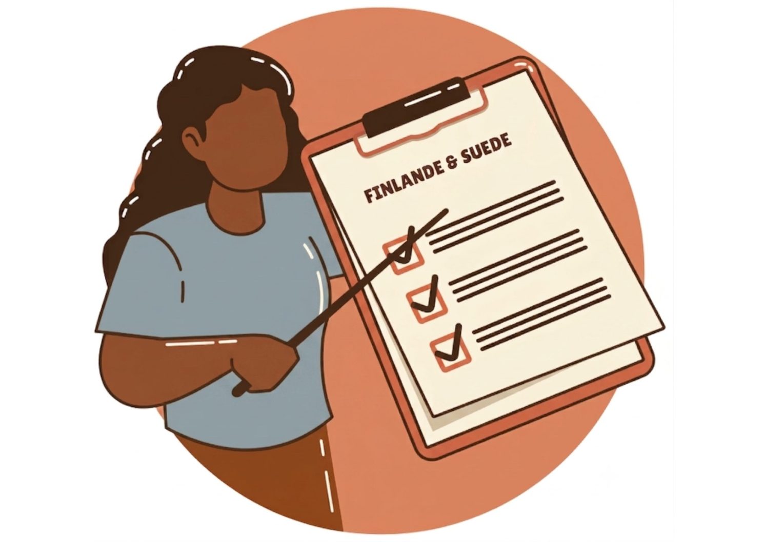 Pictogramme d'une femme qui valide des points